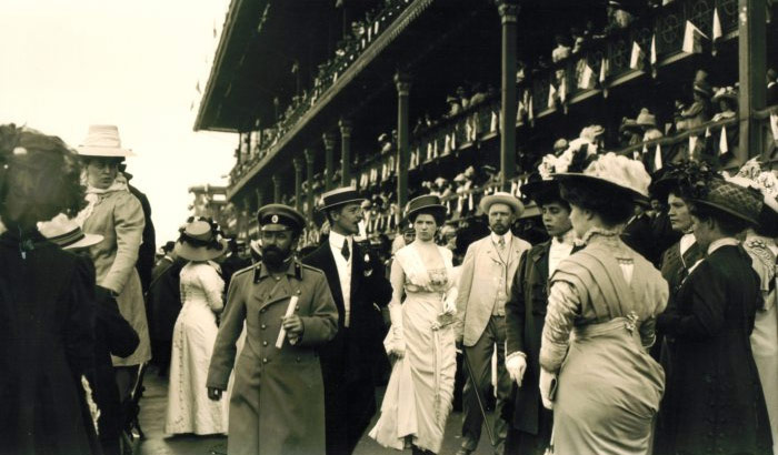 Murray Howe, At the Moscow Racetrack, 1909, Sepia-toned Gelatin Silver Print 